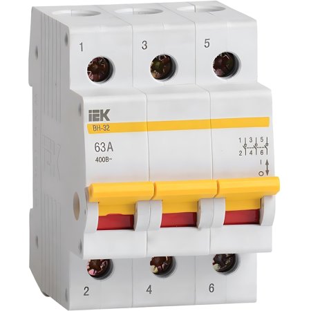 Выключатель автоматический модульный IEK MNV10-3-063 3П 63А