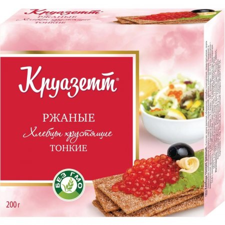 Хлебцы Круазетт ржаные тонкие к/п 200 г