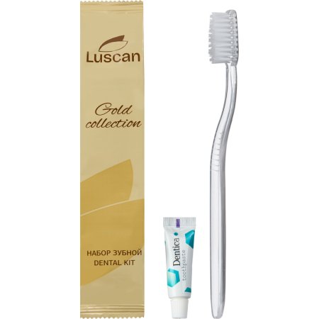Набор зубной Luscan Gold Collection флоу пак (зубная щетка - 1 шт,  зубная паста - 1шт, 300 штук в упаковке)