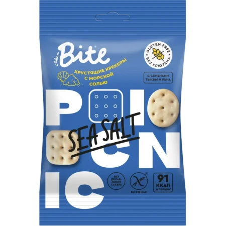 Крекер Bite с морской солью 60 г