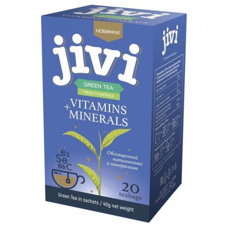 Чай Jivi зеленый байховый с ромашкой 20 пакетиков