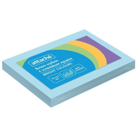 Стикеры Attache Bright colours 76х51 мм пастельные голубые (1 блок,100  листов)
