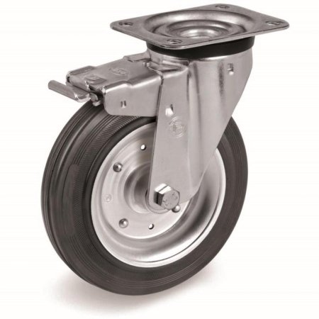 Колесо для тележки поворотное Tellure Rota с тормозом 200 мм (53345)
