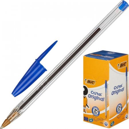 Ручка шариковая BIC Cristal синяя (толщина линии 0.4 мм)