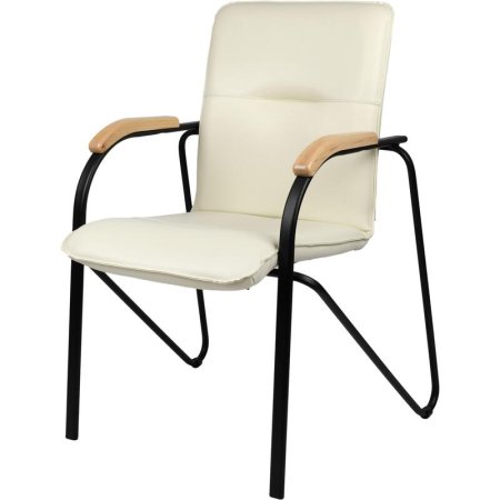 Конференц-кресло Easy Chair Samba V-18 1.007 бежевый/бук (искусственная  кожа, металл черный)