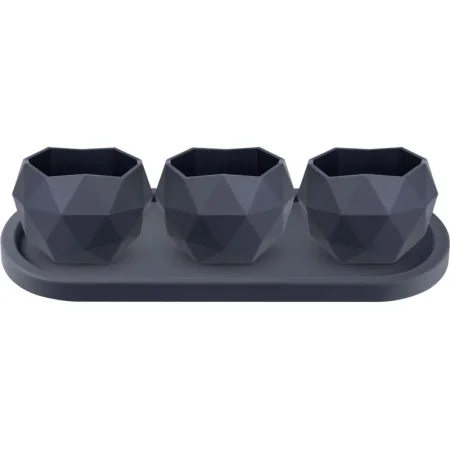 Набор кашпо с поддоном 3 штуки La decoro Топаз на подставке (0.45 л,  КШ-0712)