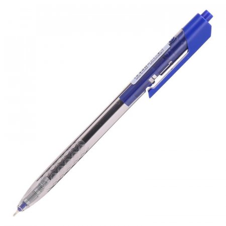 Ручка шариковая автоматическая Deli Arrow синяя (толщина линии 0.35 мм)