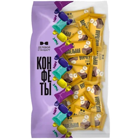 Конфеты глазированные вафельные Деловой Стандарт со вкусом ореха 0.5 кг