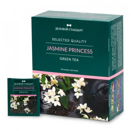 Чай Деловой Стандарт Jasmine Princess зеленый с жасмином 100 пакетиков