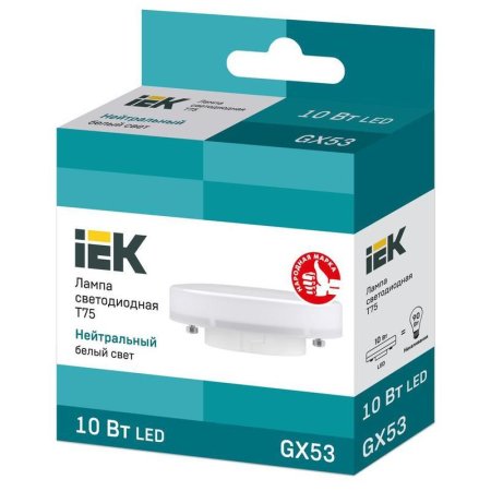 Лампа светодиодная IEK ECO T 10Вт GX53 4000К 900Лм 230В  LLE-T80-10-230-40-GX53