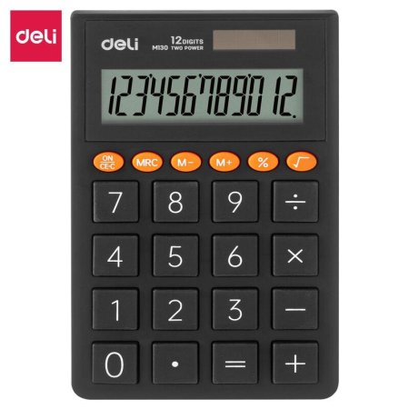 Калькулятор карманный Deli 12-разрядный 70.2x8.5x112.2 мм серого цвета