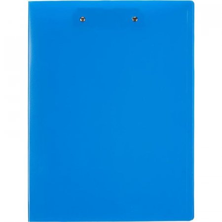 Папка с двумя зажимами А4 0.7 мм синяя (до 150 листов, боковой и верхний зажим)
