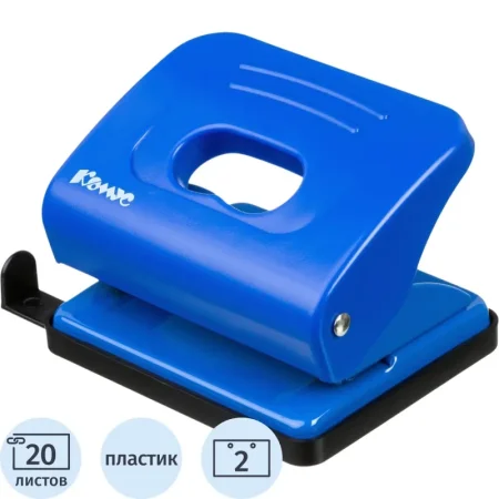 Дырокол Комус Prima 6325 до 20 листов синий с линейкой Дырокол Комус Prima 6325 до 20 листов синий с линейкой