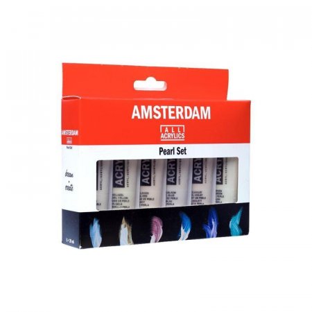 Краски акриловые Royal Talens Amsterdam Standard 6 цветов по 20 мл перламутровые