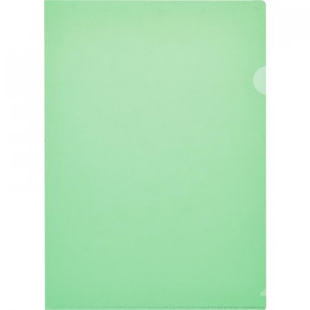 Папка-уголок пластиковая зеленая 100 мкм (10 штук в упаковке)