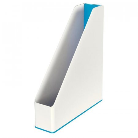 Вертикальный накопитель Leitz Wow пластиковый белый/синий  ширина 73 мм