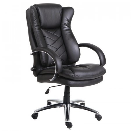 Кресло для руководителя Easy Chair 541 TL черное (натуральная кожа с компаньоном, металл)