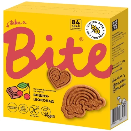 Печенье Bite вишня-шоколад 115 г
