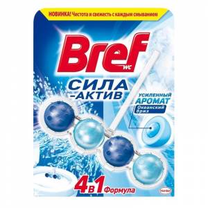 Блок гигиенический для унитаза Bref Сила-актив Океанский бриз (шары)