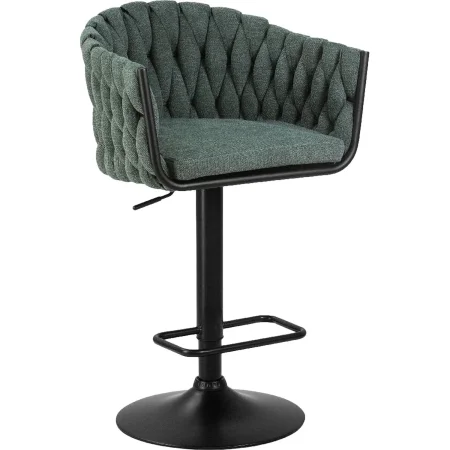 Стул барный Dobrin Leon зелёный/чёрный (ткань/металл)