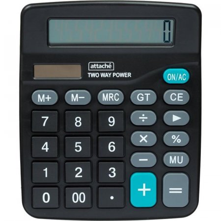 Калькулятор настольный полноразмерный Attache ATC-444-12F 12-разрядный черный
