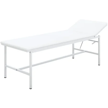 Кушетка медицинская смотровая с подголовником КМС-01-МСК/МСК-203 белая  (винилискожа)