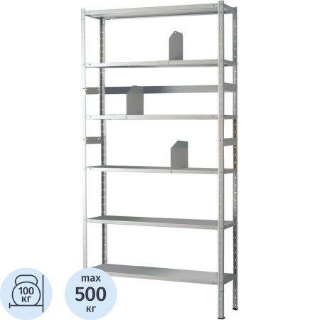 Стеллаж металлический MS 200/100х30/6 (6 полок, 1000х300х2000 мм)