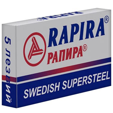 Сменные лезвия для бритья Rapira Swedish Supersteel для Т-образного  станка (5 штук в упаковке)