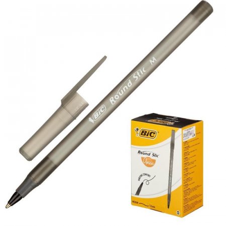 Ручка шариковая BIC Round Stic черная (толщина линии 0.4 мм)