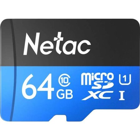 Карта памяти 64 ГБ microSDHC Netac P500 Standard UHS-I U1  (NT02P500STN-064G-R)