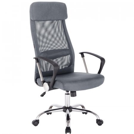 Кресло для руководителя Easy Chair 589 TC серое/черное (сетка/ткань, металл)