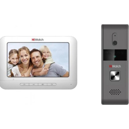 Видеодомофон HiWatch DS-D100KF белый/серый