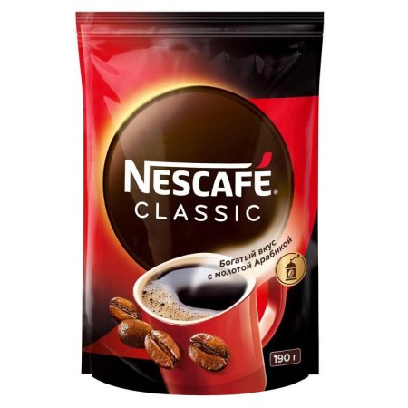 Кофе растворимый Nescafe Classic 190 г (пакет)