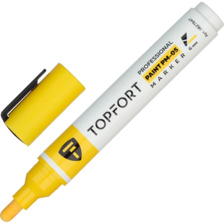 Маркер промышленный TOPFORT Paint для универсальной маркировки желтый (6  мм)