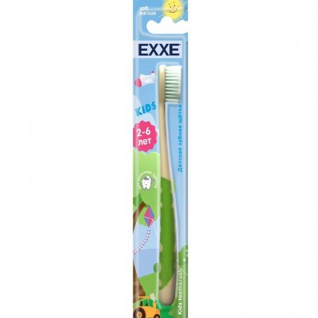 Зубная щетка EXXE Kids детская 2-6 лет мягкая (цвет в ассортименте)