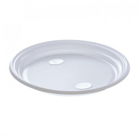 Тарелка одноразовая пластиковая 205 мм белая 10 штук в упаковке