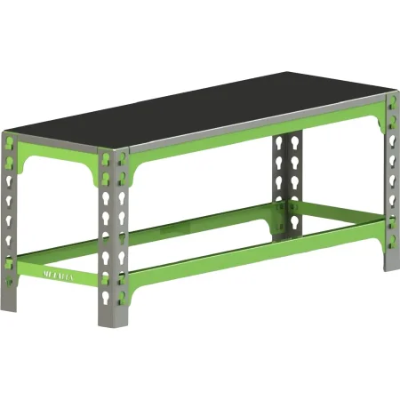 Скамья для раздевалок зелёный/серый (сталь окрашенная, 800х450х350 мм)