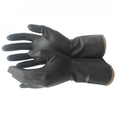Перчатки защитные КЩС тип-2 из латекса черные (размер 10)