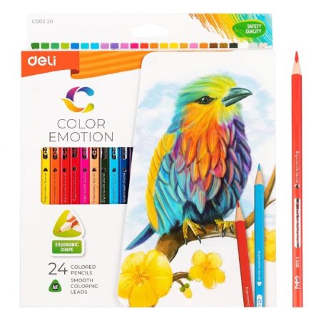 Карандаши цветные Deli Color Emotion 24 цвета трехгранные (EC00220)