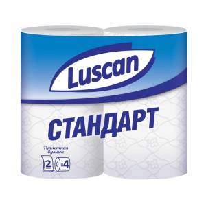 Бумага туалетная Luscan Standart 2-слойная белая (4 рулона в упаковке)