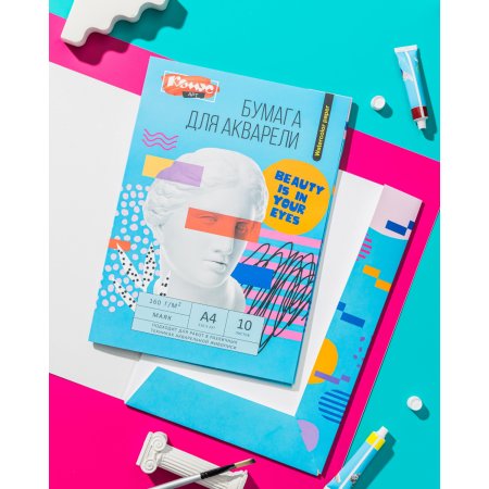 Бумага для рисования акварелью Комус Арт А4 10 листов (160 г/кв.м) Бумага для рисования акварелью Комус Арт А4 10 листов (160 г/кв.м)
