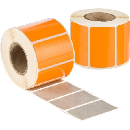 Термоэтикетки 37х22 мм ТОП оранжевые (диаметр втулки 25 мм, 7 рулонов по  500 этикеток)