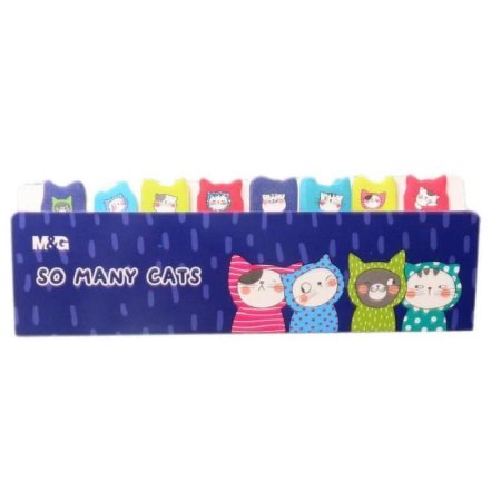Клейкие закладки M&G So Many Cats бумажные 8 блоков по 20 листов  15x53 мм