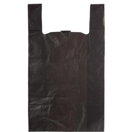 Пакет-майка ПНД 30 мкм черный (40+18x70 см, 100 штук в упаковке)