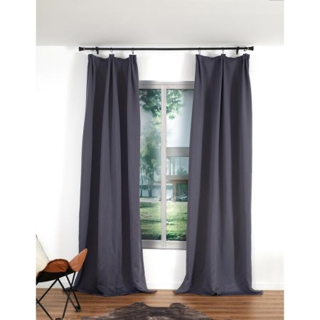 Комплект штор Casa Conforte Блэкаут (2 портьеры 200х270 см) темно-серого  цвета