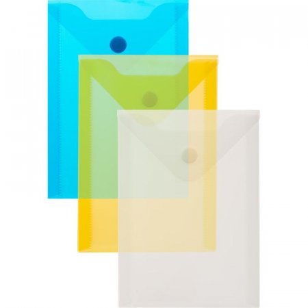 Папка-конверт на кнопке A6 ассорти 0.18 мм (10 штук в упаковке)