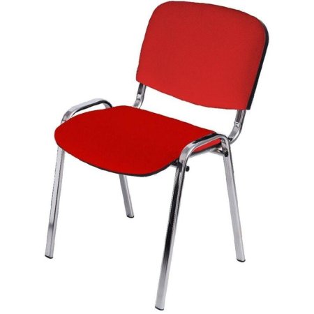 Стул офисный Easy Chair Rio красный (ткань, металл хром)