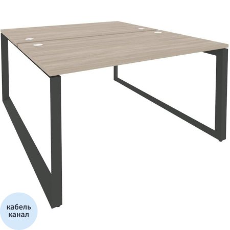 Рабочая станция на 2 рабочих места Onix-О O.MO-D.RS-2.3.8 (дуб  аттик/антрацит, 1380х1635х750 мм)