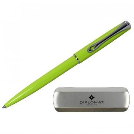 Ручка шариковая Diplomat Traveller Lumi green цвет чернил синий цвет корпуса салатовый (артикул производителя D20001073)