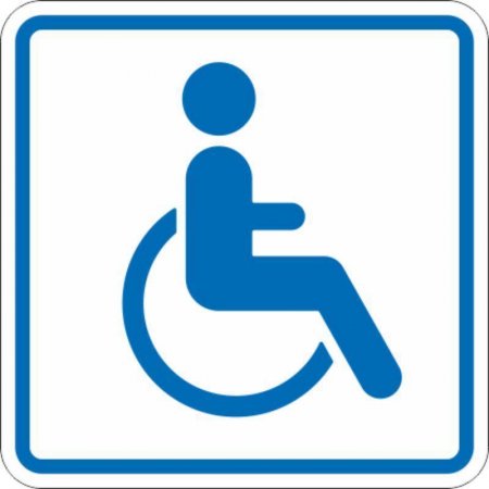 Знак безопасности Доступность объекта для инвалидов передвигающихся на колясках И13 (150х150 мм, пластик, тактильный)